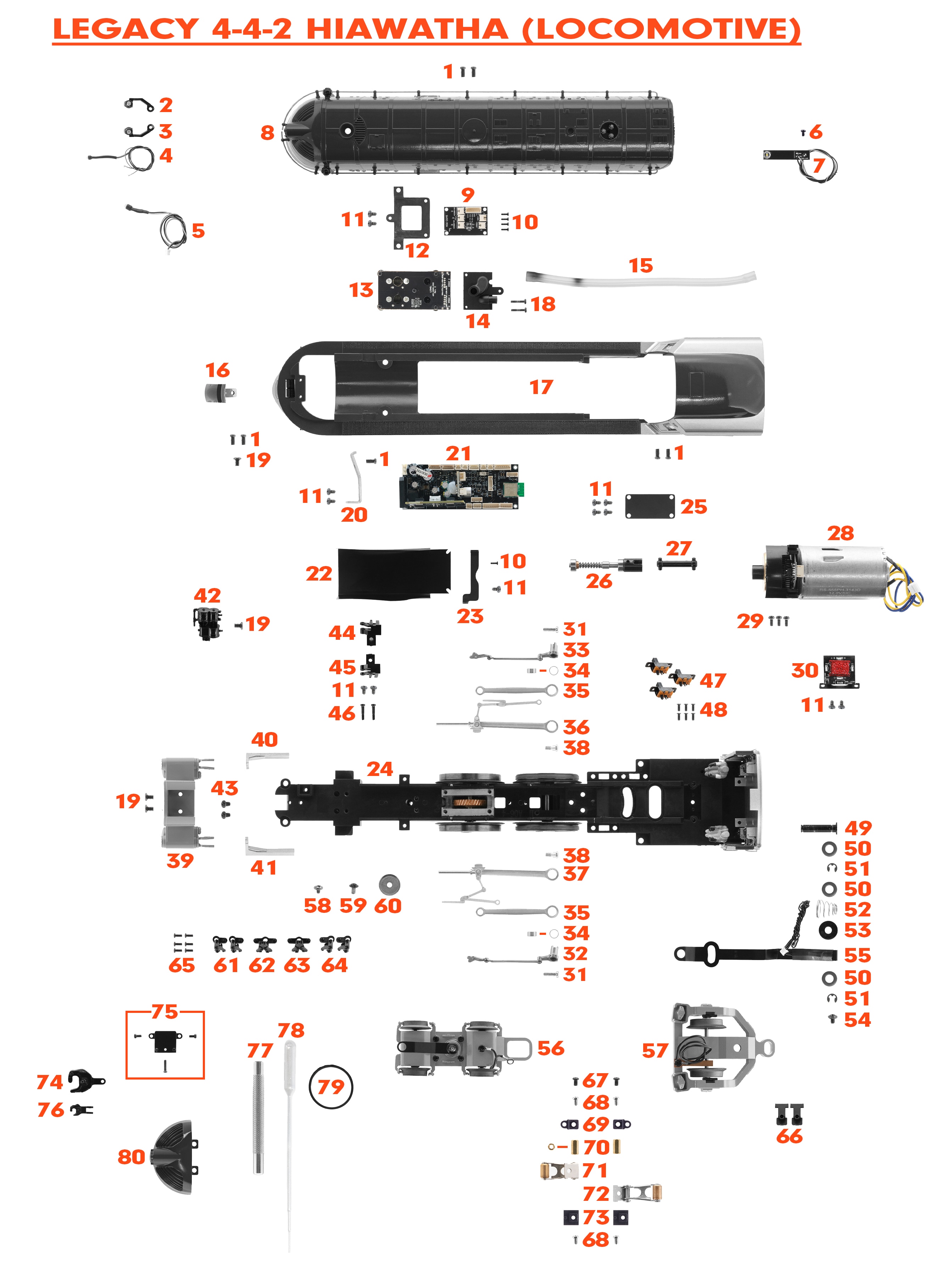 LOCOページ Milwaukee Road Hiawatha #1 PARTS BREAKDOWN (LOC ONLY)